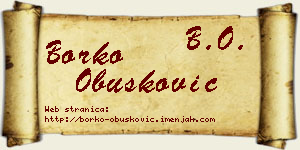Borko Obušković vizit kartica